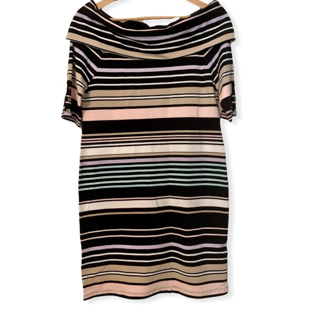 Tommy Hilfiger Stripped Off Shoulder Body Con Dress Size S/P
